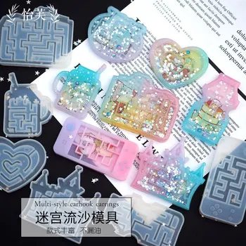

DIY Crystal Epoxy UV Glue Quicksand Mould Maze Silicone Mould Mould Quicksand Castle Heart Game Console