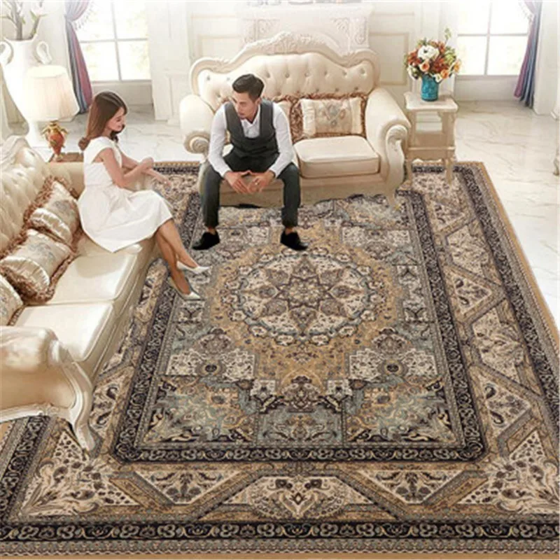 Большой персидский ковер Grand Tapis гостиная диван спальня желтый черный турецкий