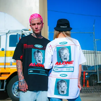 

Kids Pattern Letter Print Man's Tshirt Harajuku Oversize Short Sleeve T-shirt Couple Pure Cotton Hip Hop Pullover T-shirts