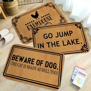 

DoubleJun Funny Doormat Ask Not for Whom The Dog Barks It Barks for Thee Entrance Mat Floor Rug Indoor/Outdoor/Front Door Mats