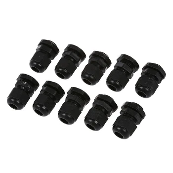 

10 Pcs PG9 Black Waterproof Cable Gland Connectors
