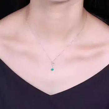 

Natural Emerald Necklace fashionable gem quality 925 silver 4x5mm