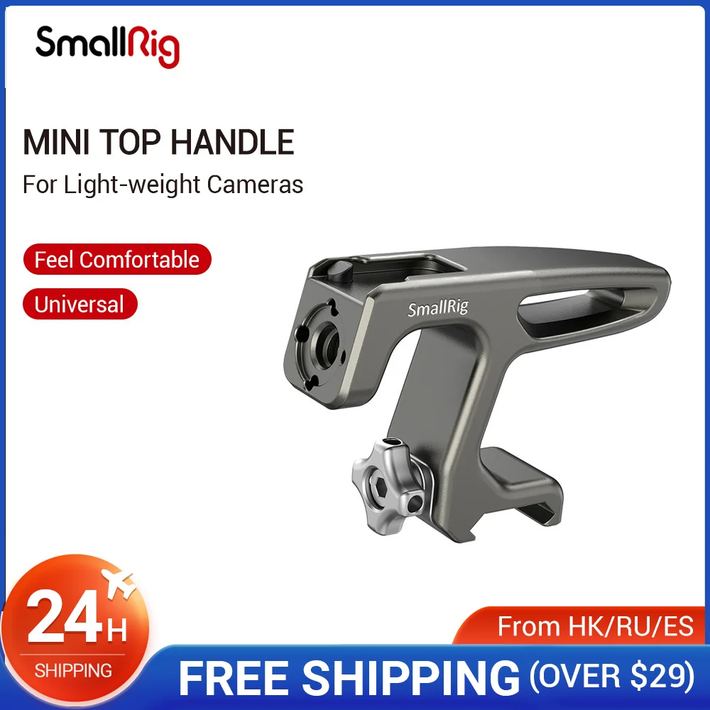 SmallRig Mini Top Handle With Cold shoe mount & ARRI hole for mirrorless/digital cameras/other small cameras (NATO Clamp) - 2758