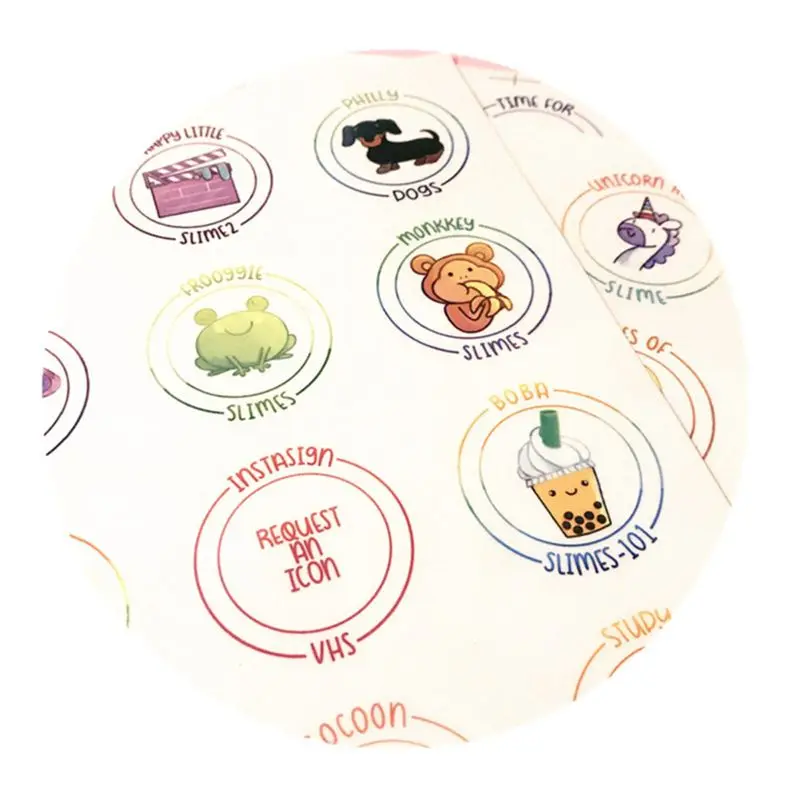 

36pcs Waterproof Round Slime Sticker Containers Sticker Storage Box Sticke