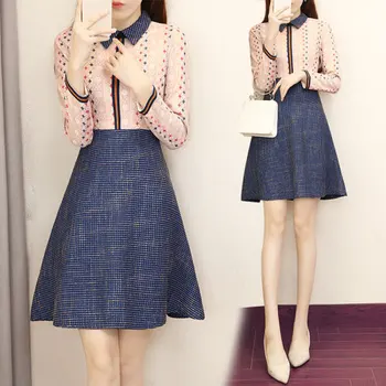 

Autumn 2019 Turn-down Vestido De Festa Pastel Estidos De Fiesta Fashion Floral Print Dresses For Women
