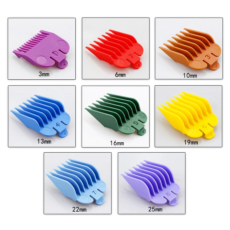 8 Pcs Universal Hair Clipper Limit Comb Guide Attachment Size 3/6/10/13/16/19/22/25mm Barber Replacement Styling Accessories | Красота и