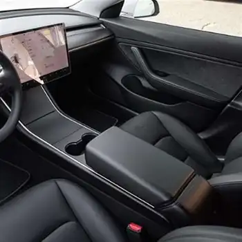 

Matte Black Center Console Seat Armrest Box Protective Decoration Cover For Tesla Model 3 Model Y