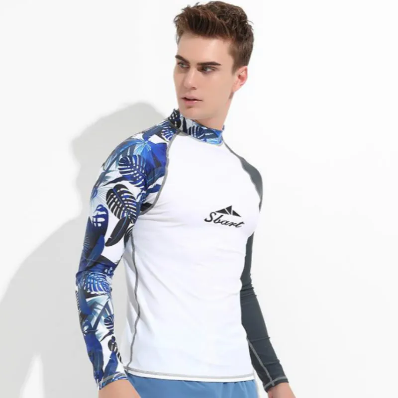 Мужская водоотталкивающая футболка с длинным рукавом и лайкрой|swimming shirt men|mens swim