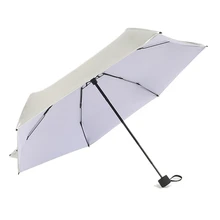 Titanium Silver Sunscreen Umbrella an ti-UV Silver Glue Five Fold Umbrella Parasol Female Rain Umbrella Mini Compact Folding Sun