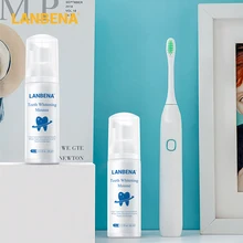 LANBENA отбеливающий мусс для зубов Зубная паста гигиена полости рта удаление пятен зубной налет чистка зубов белый Инструмент Уход за зубами 60 мл