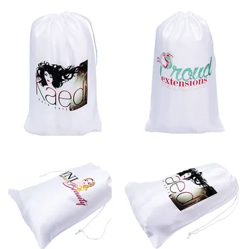 

Packaging box for wig hair lace extension drawstring pocket can private label custom logo if meet minimum wig packaging