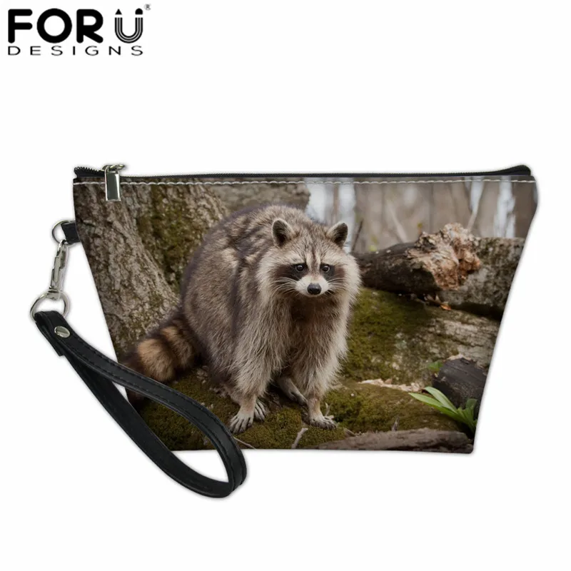FORUDESIGNS/ Несессер для косметики макияж енот печать тщеславие случае Модные Женские Ручная сумочка косметичка Несессер-feminina - Цвет: XM495Z8