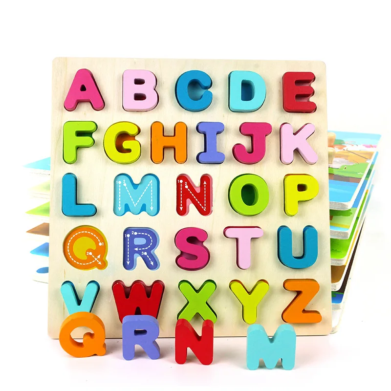 

With Numbers Lettered Jigsaw Puzzle Young CHILDREN'S Early Childhood Educational Shape Matching 3-6-Year-Old Boy Baby Girls Buil