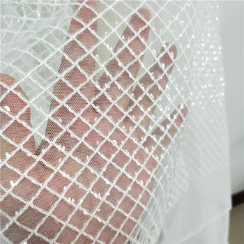 

Creative sequins checkered clothing super shiny Square fabric grid wedding dress children's clothing fabric cloth DIY accessorie