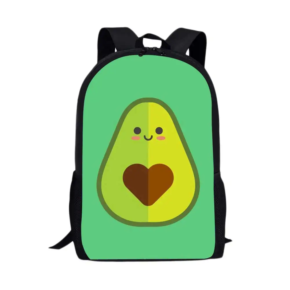 Avocado Design Children Schoolbag Mochila Infantil School Backpack Student Casual Primary Girls Bag Custom