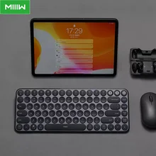 Miiiw blutooth duplo modo mini teclado 85 teclas 2.4ghz teclado de metal multi sistema sem fio para computador de escritório portátil tablet chave