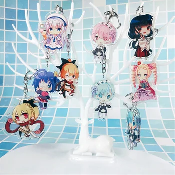 

Life in a different world from scratch Natsuki Subaru Keychain Character props Pendant Anime Accessory Acrylic Double-sided