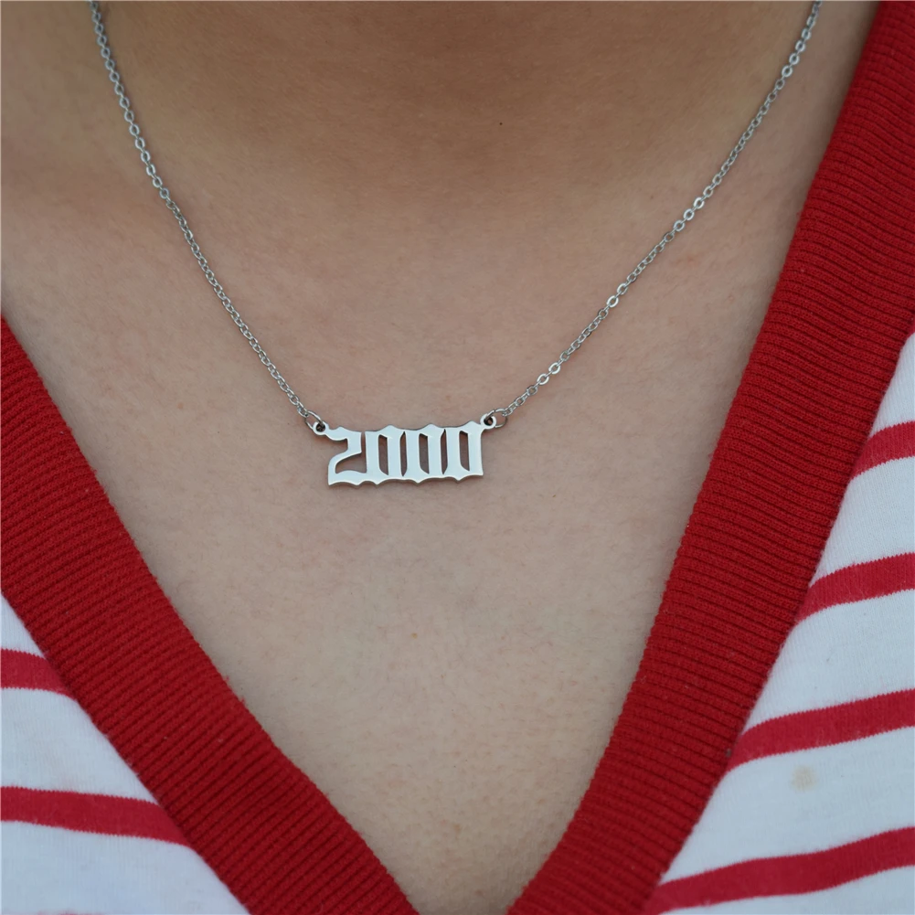 Birth Year 2000 Year Necklace Year Number Birth Date Necklace For