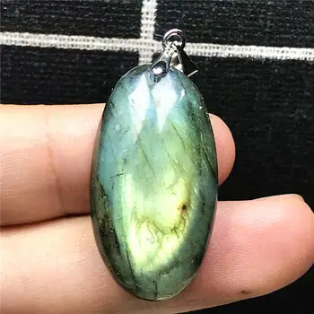 

Genuine Natural Yellow Light Labradorite Pendant Jewelry For Woman Man Crystal 30x16x9mm Beads Egg Shape Moonstone Stone AAAAA