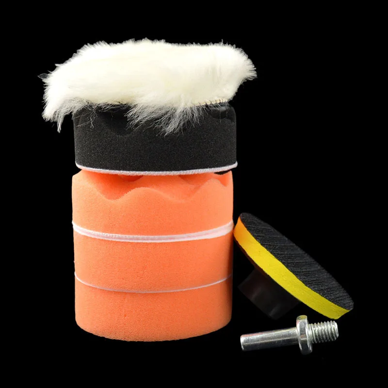 

Wax Sponge Polishing Wheel Fiber Wheel Cloth Wheel Car 3-Inch 7 Pieces Flat Wave Sponge Polishing Disk Suit