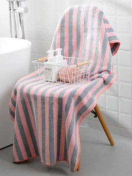 

2019 New Towels Women Striped Robes Bath Wearable Towel Dress Ladies Fast Drying Beach Spa Magical Nightwear Sleeping Blanket