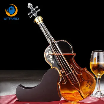 

1000ml Wine Decanter For Whiskey Vodka Empty Bottle Violin Decorative Set Borosilicate Glass For Liquor Scotch Bourbon Vodka
