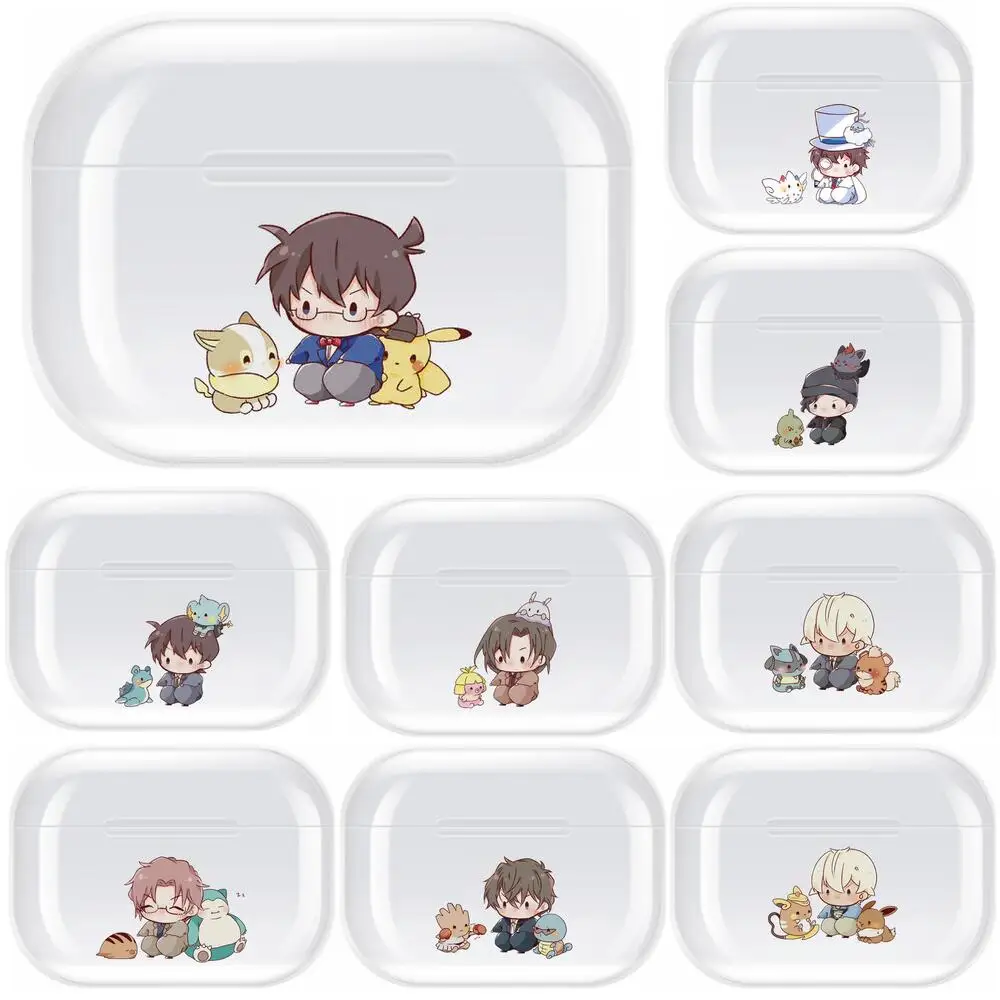 

Edogawa Conan And pets Transparent TPU Case For Airpods Pro 3 Case Silicone Headphone Accessories Air Pods 3 Apple Protective 1