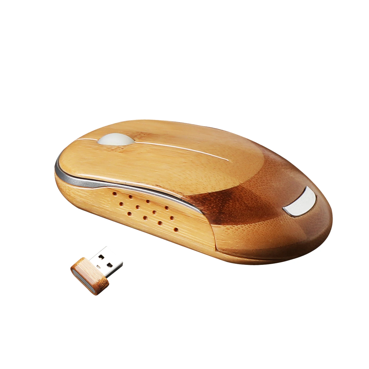 Wooden Wireless Mouse Adjustable 1600DPI Optical Gaming Mouse Wireless Home Office Game Mice for PC Computer Laptop