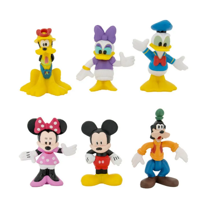 Disney 6 шт./компл. Микки Дональд Дак Гуфи Брюс Минни кукла ручное украшение детские