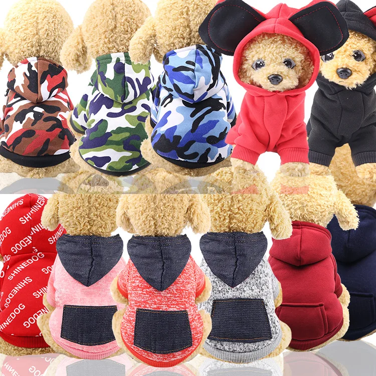 

Autumn and winter pet sweater two-legged hooded dog sweatshirt cute luxury dog clothes for small dogs warm Cheap puppy costume