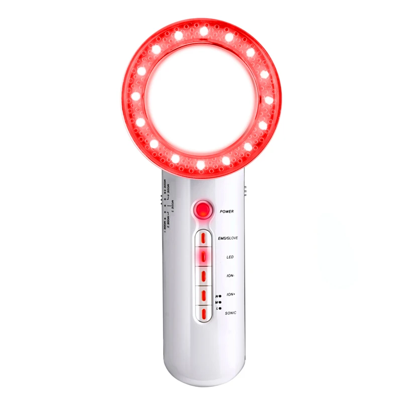 AOKO 6 In 1 EMS Ultrasonic Cavitation Slimming Machine LED Photon Ion Facial Beauty Instrument Skin Care Body Massage Fat Burner