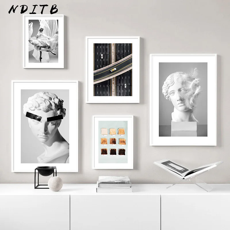 

Modern Wall Art Picture Head sculpture Statue Abstract Poster Nordic Canvas Print Painting Contemporary Living Room Decoration