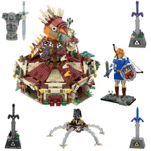 

Moc Zeldaed Master Sword Weapon Game Breath of The Wild Stable Ruins Guardian Action Figure Building Blocks Kids Toys Gifts