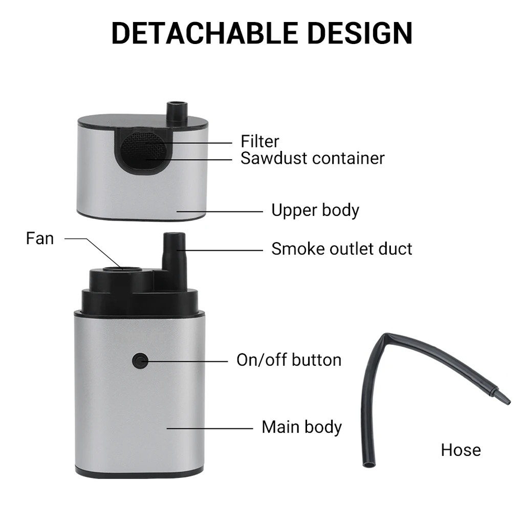 Portable Smoke Infuser Hand-held Cold Smoking Generator Smoke Infuser Cocktail Smoker Cooking Tool for BBQ Grill Smoker Wood