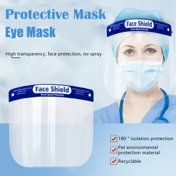 

Transparent Protective Full Face Shield Anti Splash-proof Protect Eye Mouth Protector Prevent Protective Visor