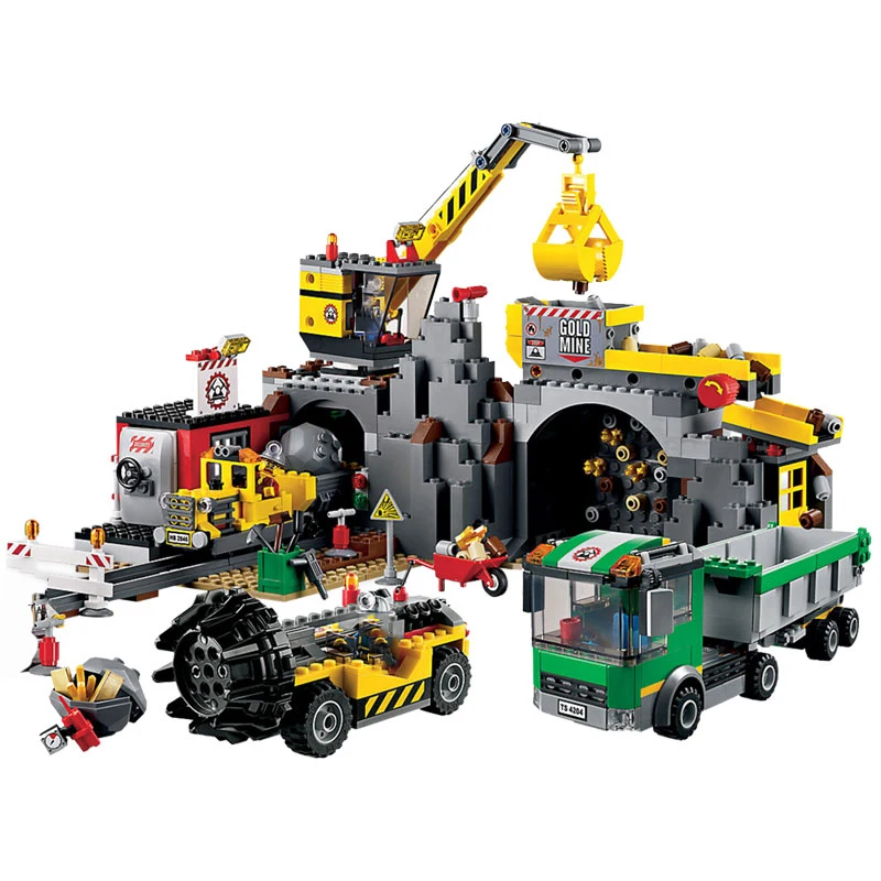 Legoing City Figures Volcano Exploration Base Geological Prospecting Compatible Legoings Technic Truck Crane Building Blocks Toy