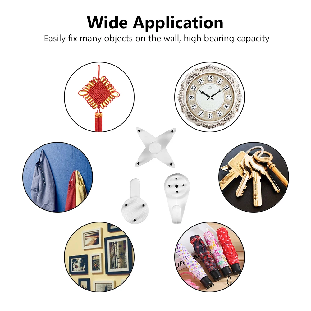 20PCS White Color Wall Mount Photo Clock Picture Frame Hook Seamless Needle Nail Plastic Hard Frame Wall Hook Hanger Home Decor wall hooks picture frame hangers hanging hooks