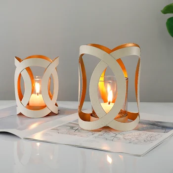 

European Concise Magic Geometry Candle Holder White Modern Table Candlelight Dinner Prop Cup Ornament centerpieces