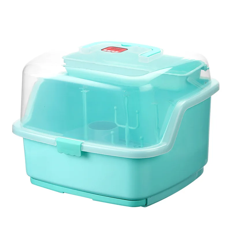

Feeding Bottle Storage Box Drying Rack Flip Dustproof Storage Box Baby Tableware Storage Box Milk Box
