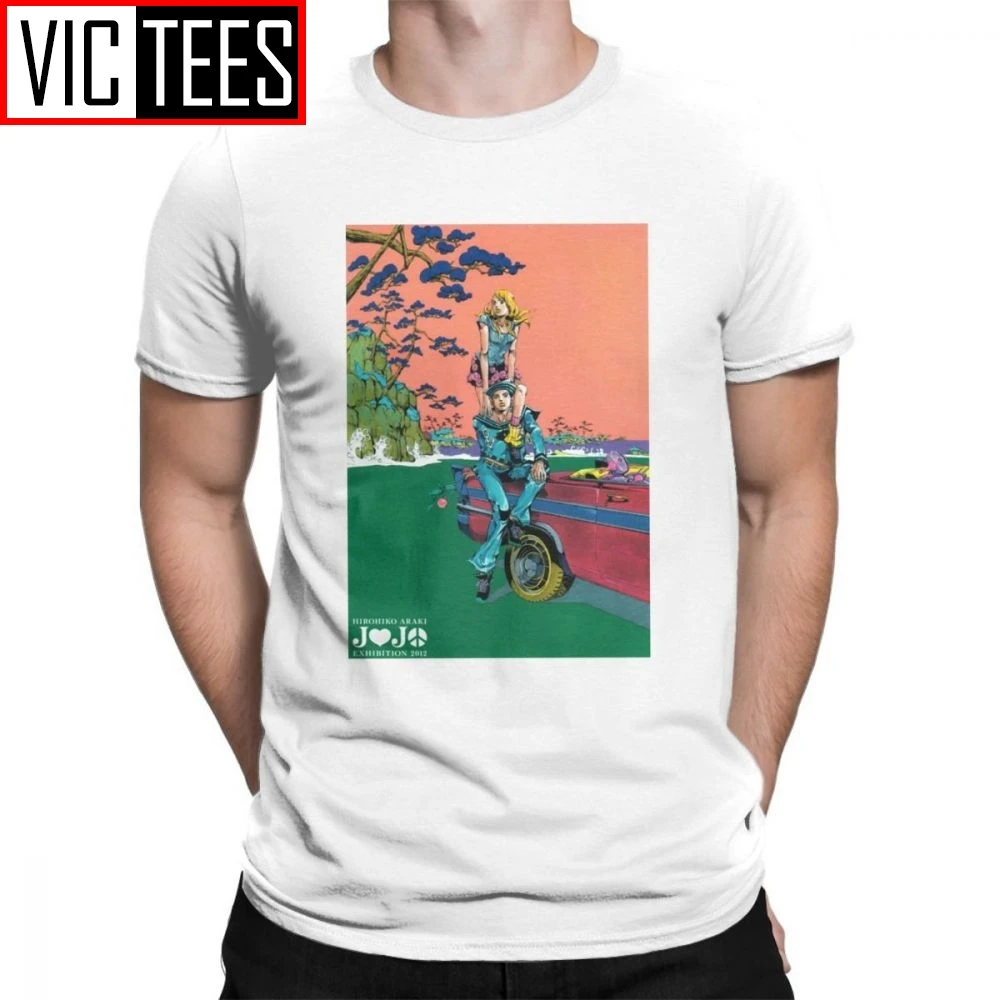 

JoJo's Bizarre Adventure Jojolion Exhibition Cartoon Men T Shirts Short Sleeved Tees Round Neck Charm Mens 100% Cotton T-Shirts