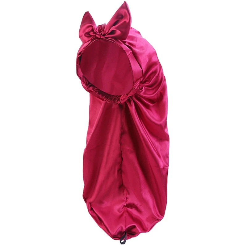 

Long Satin Bonnet Sleep Adjustable Braid Bonnet for Sleeping Hair Nutrients Keeping Hat 8 Colors LX9E