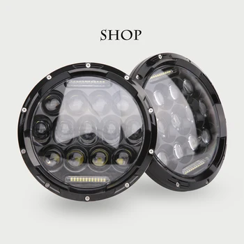 

For Jeep Wrangler Defender Led Headlight 7inch Round High Low Beam DC 12v 24v External Lights headlamp For Lada 4x4 urban Niva