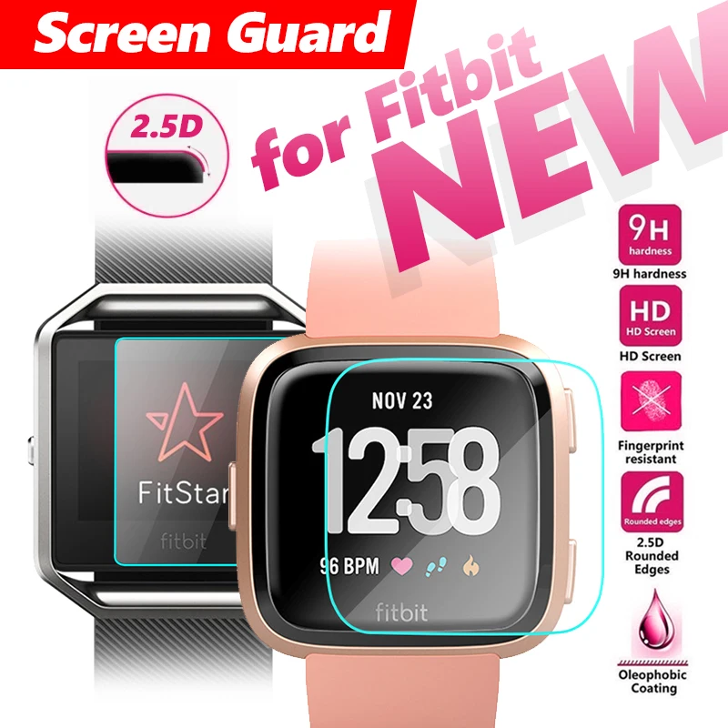 

2.5D Tempered Glass Protector Film for Fitbit Versa 9H Smart Watch Screen Hard Protectors Premium Screen Guard for Fitbit Versa