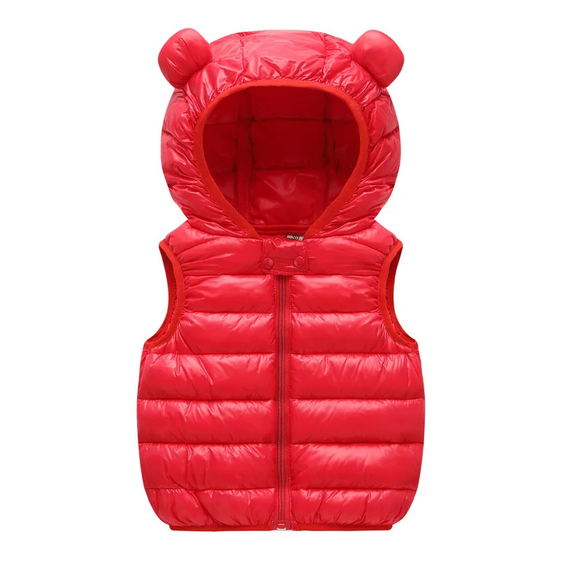 Жилет для мальчиков детская зимняя одежда для маленьких девочек детские куртки Теплый жилет для малышей - Цвет: Red