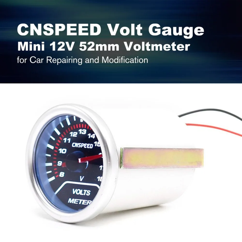 

HOT CNSPEED 12V Auto Car Volt Meter LED Digital Voltmeter Tester 52mm Smoke Lens Voltage Gauge Universal For Car Modification