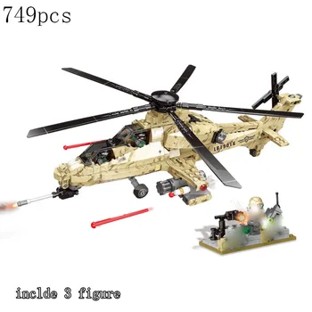 

New Compatible Lepining City Building Block Sea Force Apache Raid 3 Figures 749pcs Educational Bricks DIY Toy gifts for children