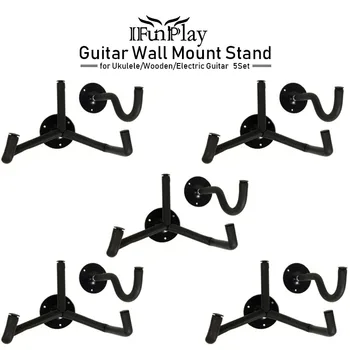 

5Set Ukulele Mini Guitar Stand Hanger Hook Oak Horizontal Guitarra Wall Mount Stand Holder Rack Bracket Hanger for Guitar