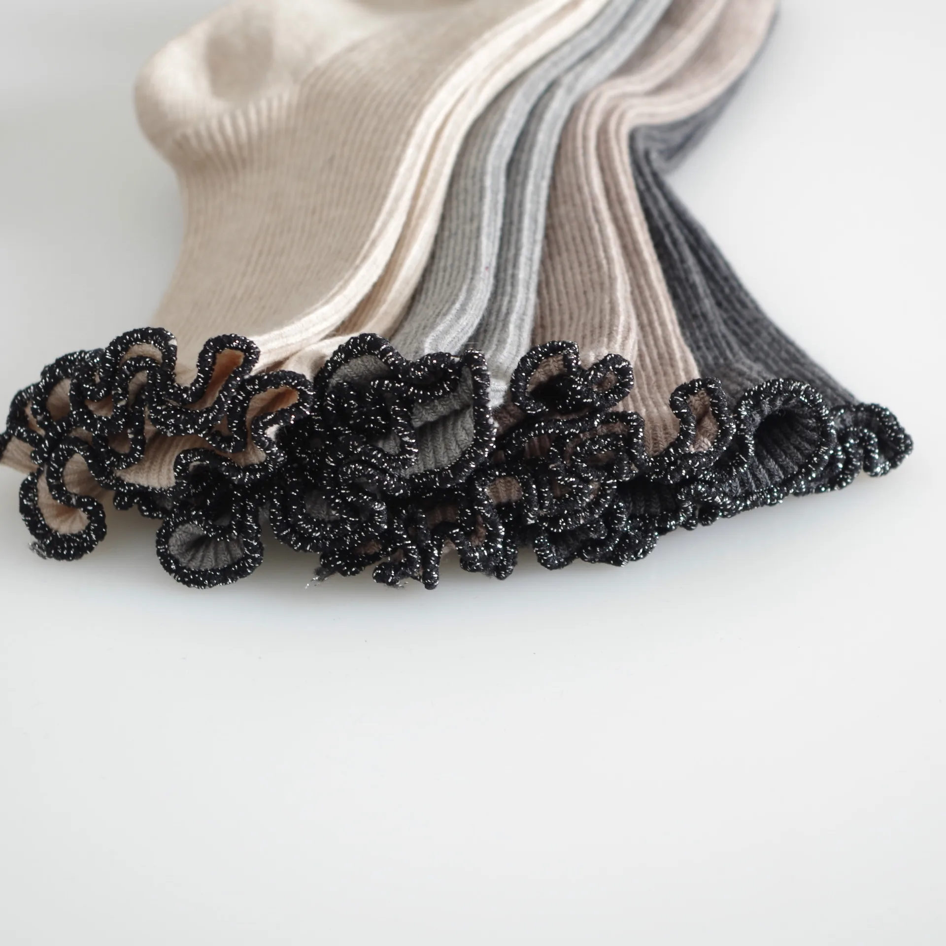 Liangsi Filigree/детские короткие носки с двумя иглами и оборками на осень и зиму носки с отворотами для девочек однотонные, для детей от 0 до 4 до 6 лет