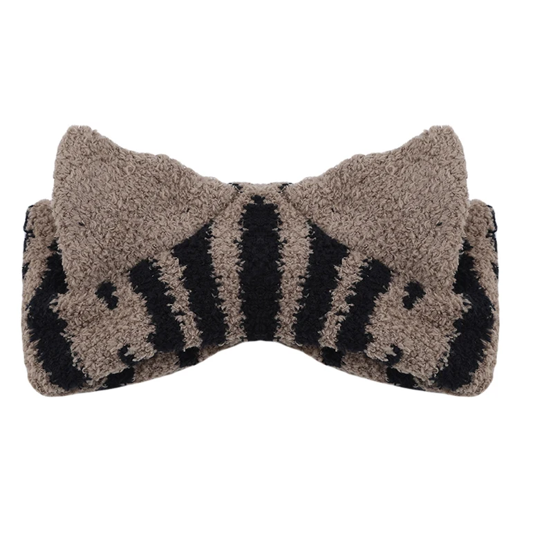 Coffee stripe Милые эластичные ободки с кошачьими ушками для женщин, девушек, макияж, мытье лица, повязка на голову, аксессуары для волос, изысканные подарки, украшения - Цвет: Coffee stripe