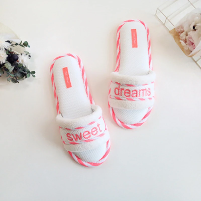 

Spring And Summer New Breathable Mesh Cotton Fluorescent Candy Color Fish Mouth Home Indoor Floor Mute Non-Slip Ladies Slippers